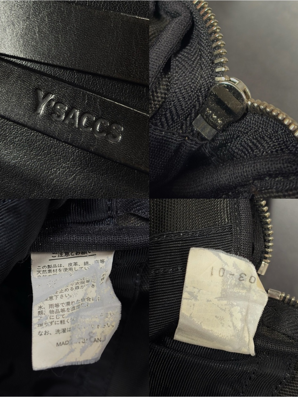 Yohji Yamamoto Y’saccs Vintage Black Leather Strap Archive Crossbody Shoulder Ba - Picture 10 of 12